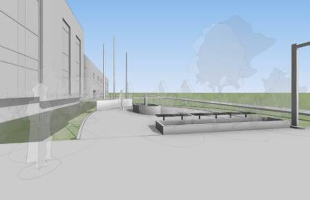 Gift Of Life Flag Pole & Memorial Wall architect rendering